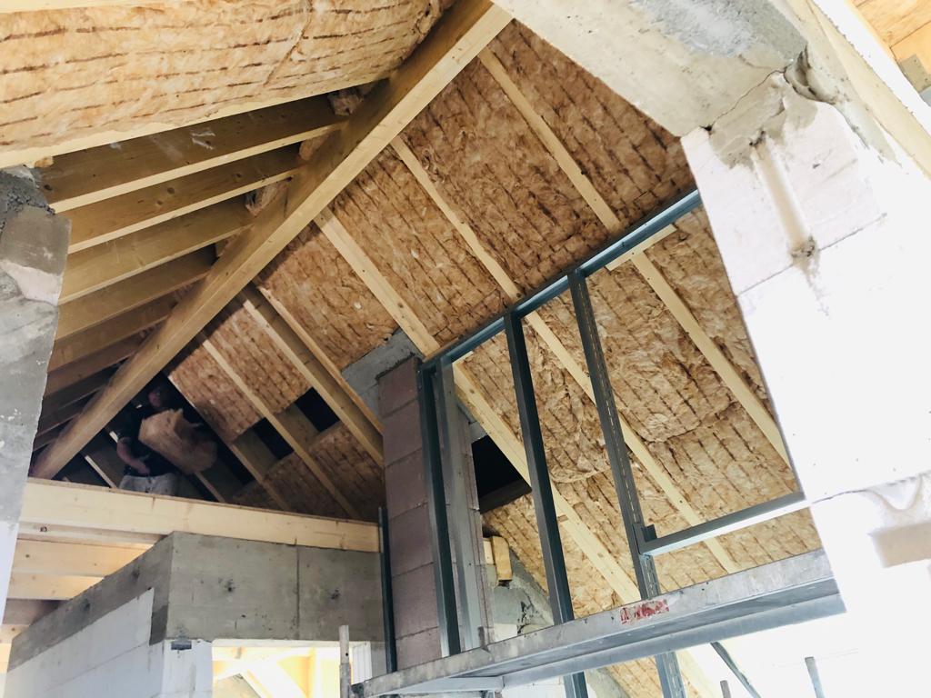 Einfamilienhaus Zwischensparren Dämmung Dach-Innenausbau